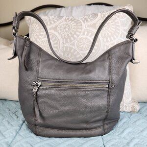The Sak Gray Leather Sequoia Hobo Purse